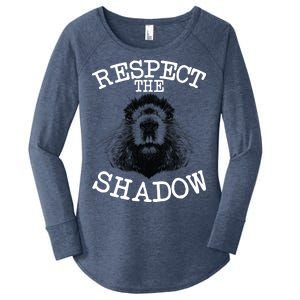 Respect The Shadow Groundhog Women's Perfect Tri Tunic Long Sleeve Shirt