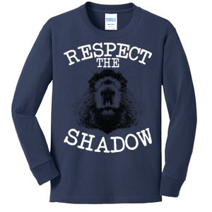 Respect The Shadow Groundhog Kids Long Sleeve Shirt