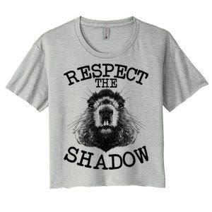 Respect The Shadow Groundhog Women's Crop Top Tee