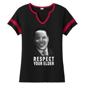 Respect Your Elder Pro Republican Larry Elder Ladies Halftime Notch Neck Tee