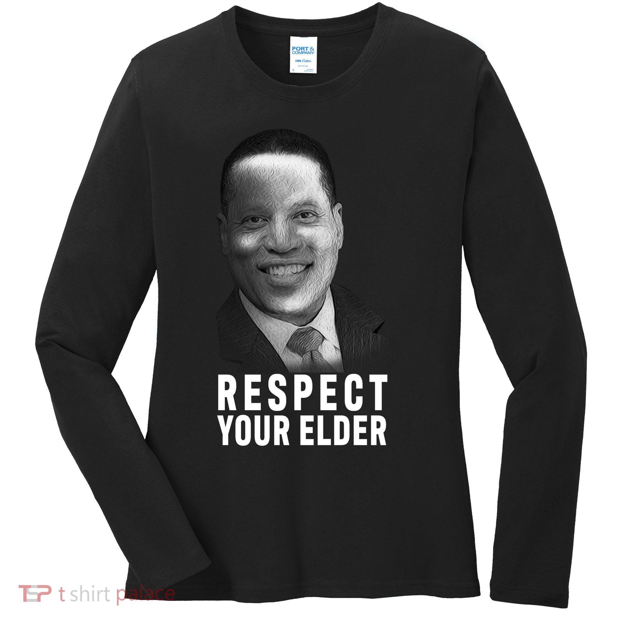Respect Your Elder Pro Republican Larry Elder Ladies Long Sleeve Shirt