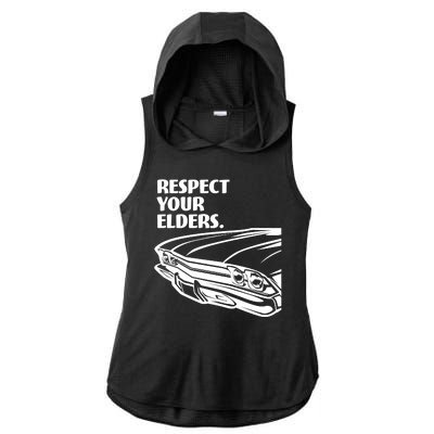 Respect Your Elders Vintage Classic Cars Ladies PosiCharge Tri-Blend Wicking Draft Hoodie Tank