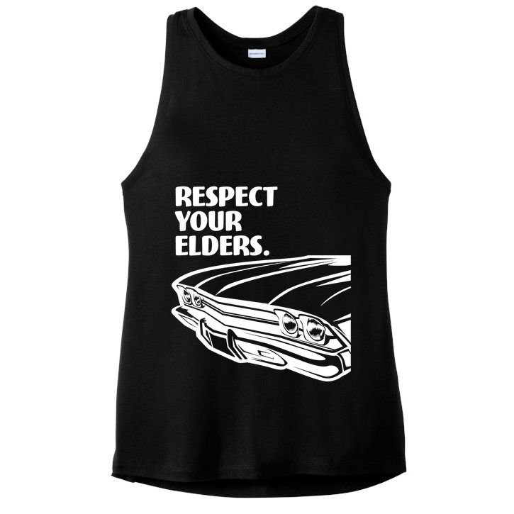 Respect Your Elders Vintage Classic Cars Ladies PosiCharge Tri-Blend Wicking Tank