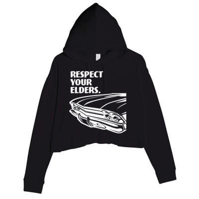 Respect Your Elders Vintage Classic Cars Crop Fleece Hoodie