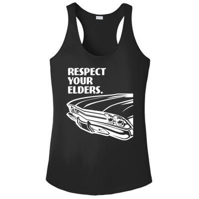 Respect Your Elders Vintage Classic Cars Ladies PosiCharge Competitor Racerback Tank