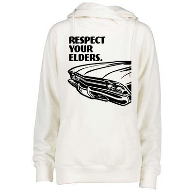 Respect Your Elders Vintage Classic Cars Womens Funnel Neck Pullover Hood