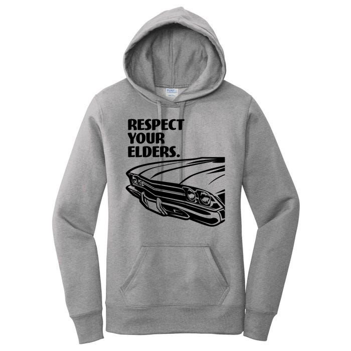 Respect Your Elders Vintage Classic Cars Women's Pullover Hoodie