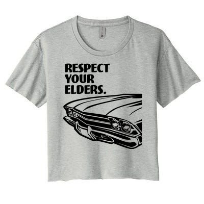 Respect Your Elders Vintage Classic Cars Women's Crop Top Tee