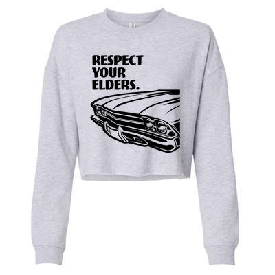 Respect Your Elders Vintage Classic Cars Cropped Pullover Crew