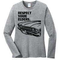 Respect Your Elders Vintage Classic Cars Ladies Long Sleeve Shirt