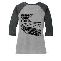 Respect Your Elders Vintage Classic Cars Women's Tri-Blend 3/4-Sleeve Raglan Shirt