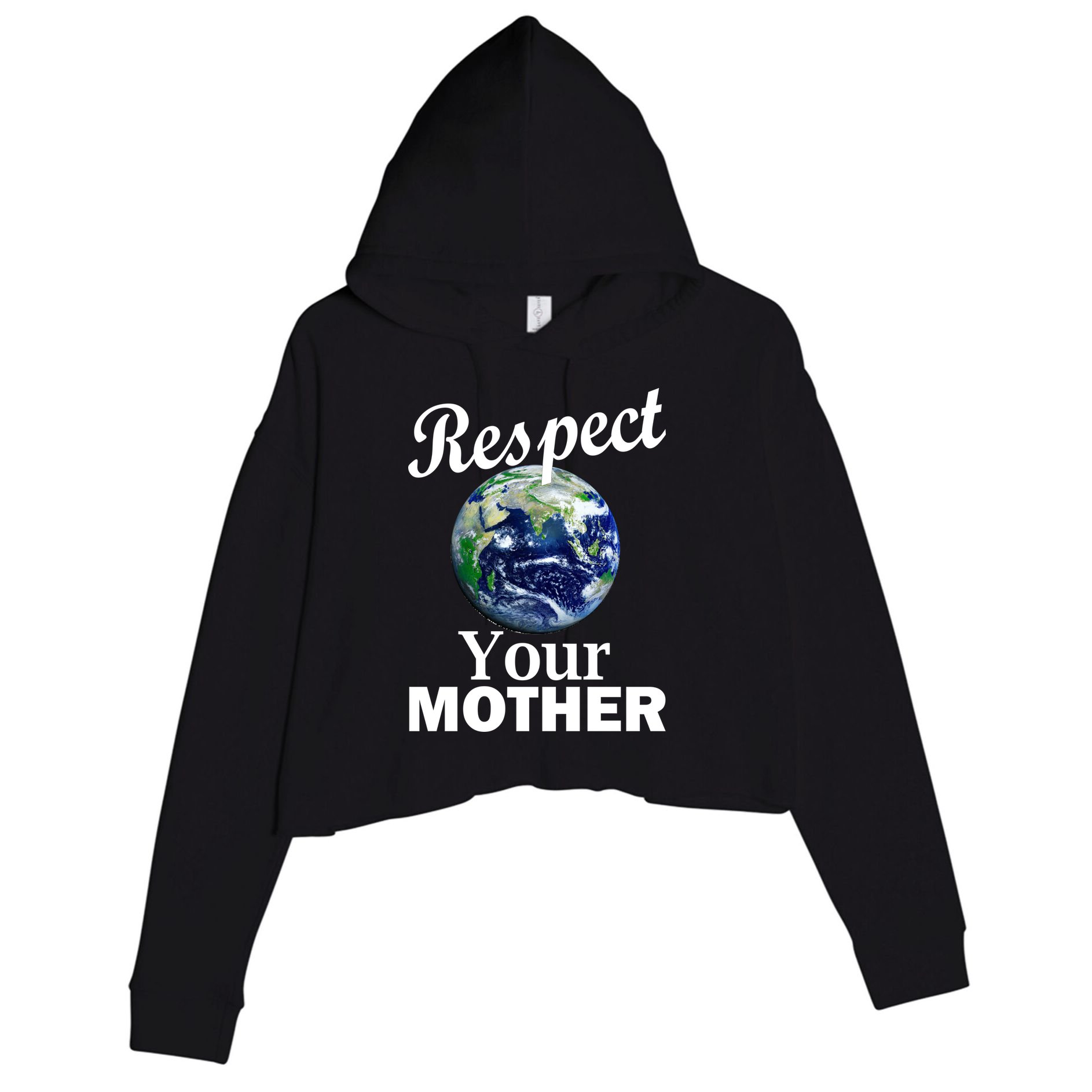 Respect your Mother Earth Crop Fleece Hoodie