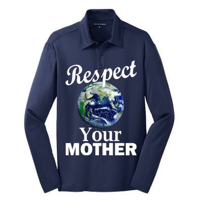 Respect your Mother Earth Silk Touch Performance Long Sleeve Polo