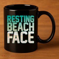 Resting Beach Face 11oz C Handle Ceramic Mug