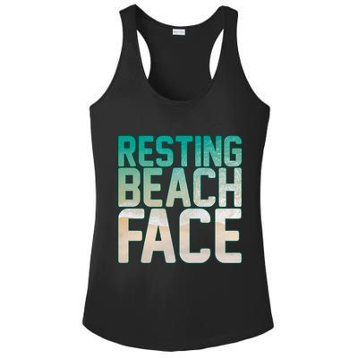 Resting Beach Face Ladies PosiCharge Competitor Racerback Tank