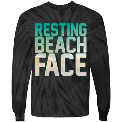 Resting Beach Face Tie-Dye Long Sleeve Shirt