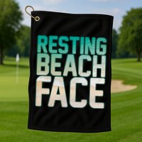 Resting Beach Face Golf Towel