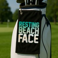 Resting Beach Face Golf Towel