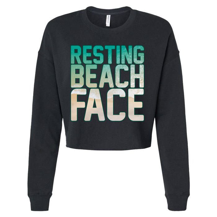 Resting Beach Face Cropped Pullover Crew
