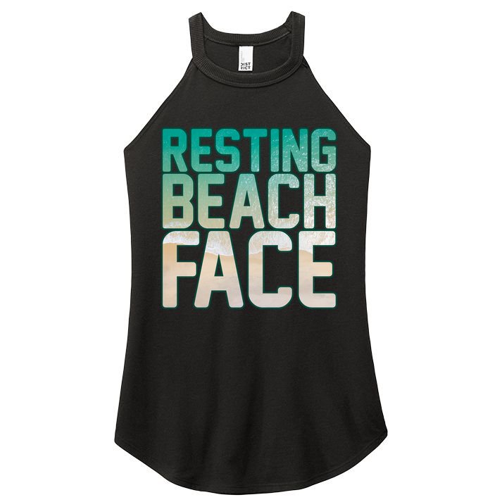 Resting Beach Face Women's Perfect Tri Rocker Tank