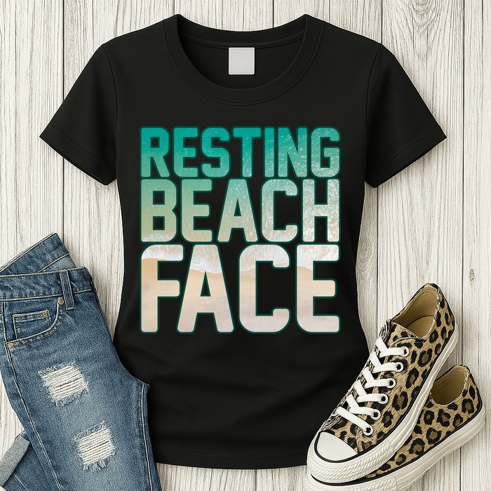 Resting Beach Face Womens T-Shirt