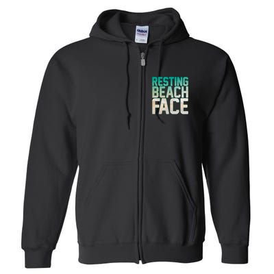 Resting Beach Face Full Zip Hoodie
