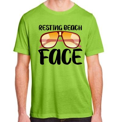 Resting Beach Face Summer Shades Adult ChromaSoft Performance T-Shirt