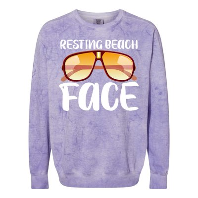 Resting Beach Face Summer Shades Colorblast Crewneck Sweatshirt