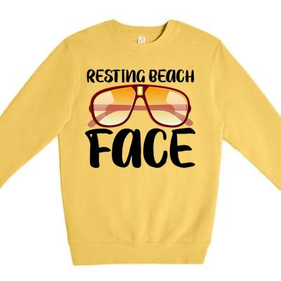 Resting Beach Face Summer Shades Premium Crewneck Sweatshirt