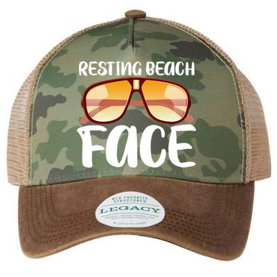 Resting Beach Face Summer Shades Legacy Tie Dye Trucker Hat