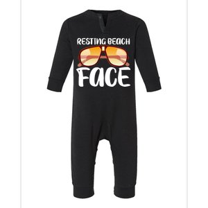 Resting Beach Face Summer Shades Infant Fleece One Piece