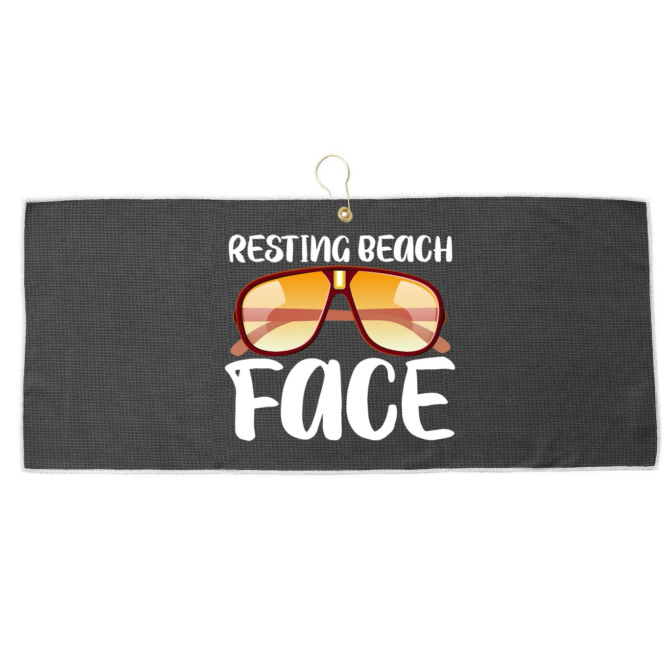 Resting Beach Face Summer Shades Large Microfiber Waffle Golf Towel