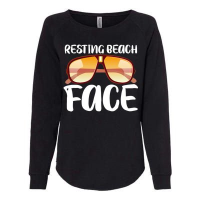 Resting Beach Face Summer Shades Womens California Wash Sweatshirt