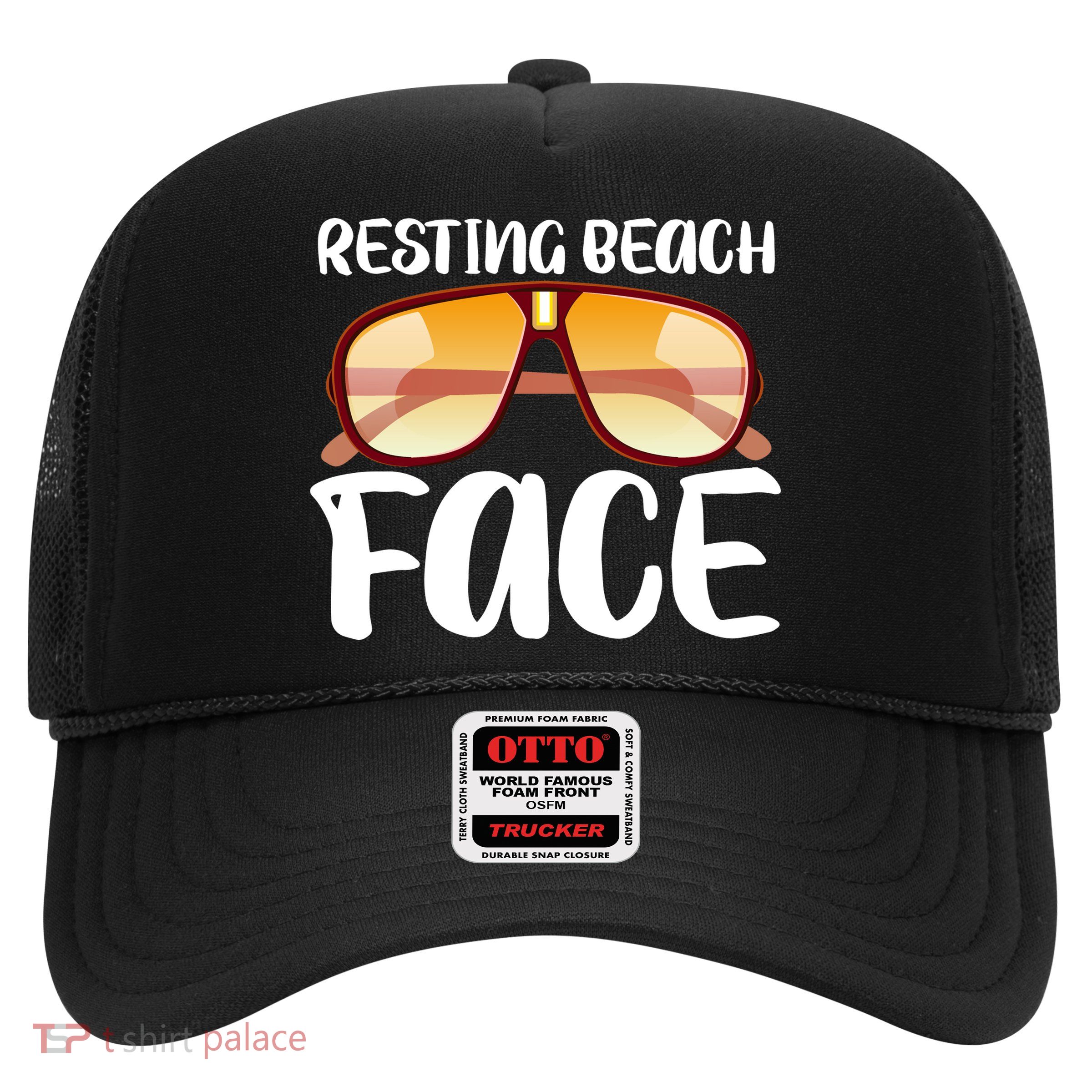Resting Beach Face Summer Shades Trucker Hat