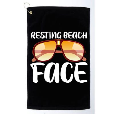 Resting Beach Face Summer Shades Platinum Collection Golf Towel