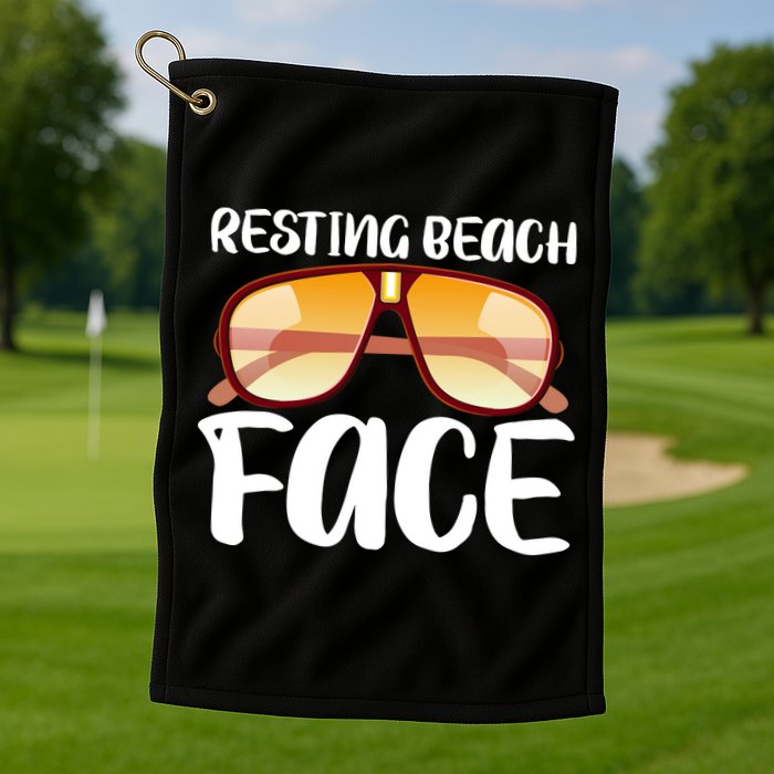 Resting Beach Face Summer Shades Golf Towel