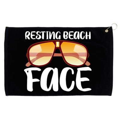 Resting Beach Face Summer Shades Grommeted Golf Towel