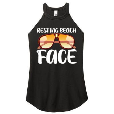 Resting Beach Face Summer Shades Women's Perfect Tri Rocker Tank