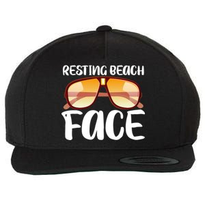 Resting Beach Face Summer Shades Wool Snapback Cap