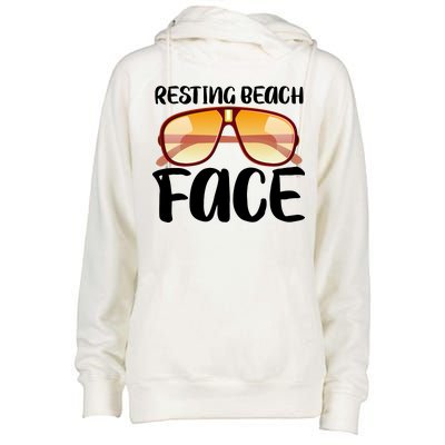 Resting Beach Face Summer Shades Womens Funnel Neck Pullover Hood