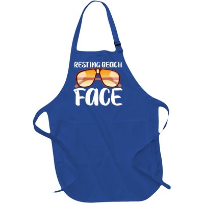 Resting Beach Face Summer Shades Full-Length Apron With Pockets