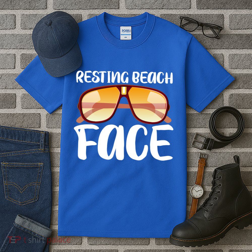 Resting Beach Face Summer Shades Tall T-Shirt