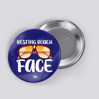 Resting Beach Face Summer Shades Button