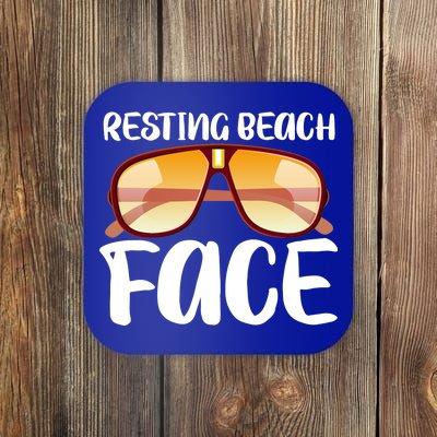 Resting Beach Face Summer Shades Coaster