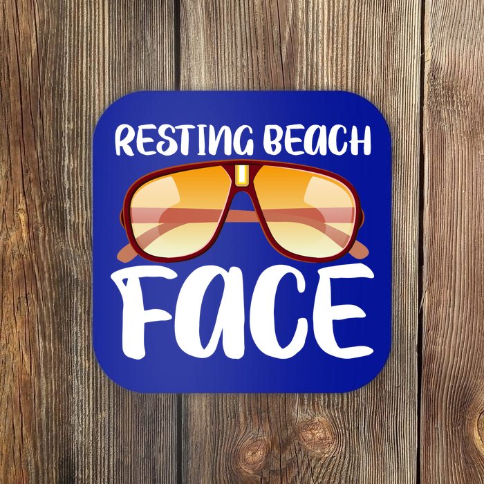 Resting Beach Face Summer Shades Coaster