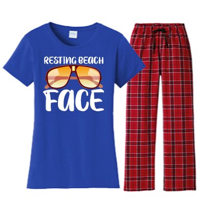 Resting Beach Face Summer Shades Women's Flannel Pajama Set