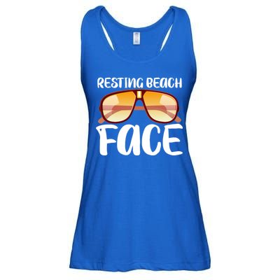 Resting Beach Face Summer Shades Ladies Essential Flowy Tank