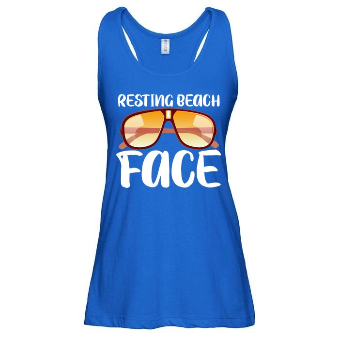 Resting Beach Face Summer Shades Ladies Essential Flowy Tank