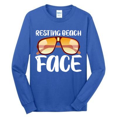 Resting Beach Face Summer Shades Tall Long Sleeve T-Shirt