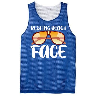 Resting Beach Face Summer Shades Mesh Reversible Basketball Jersey Tank